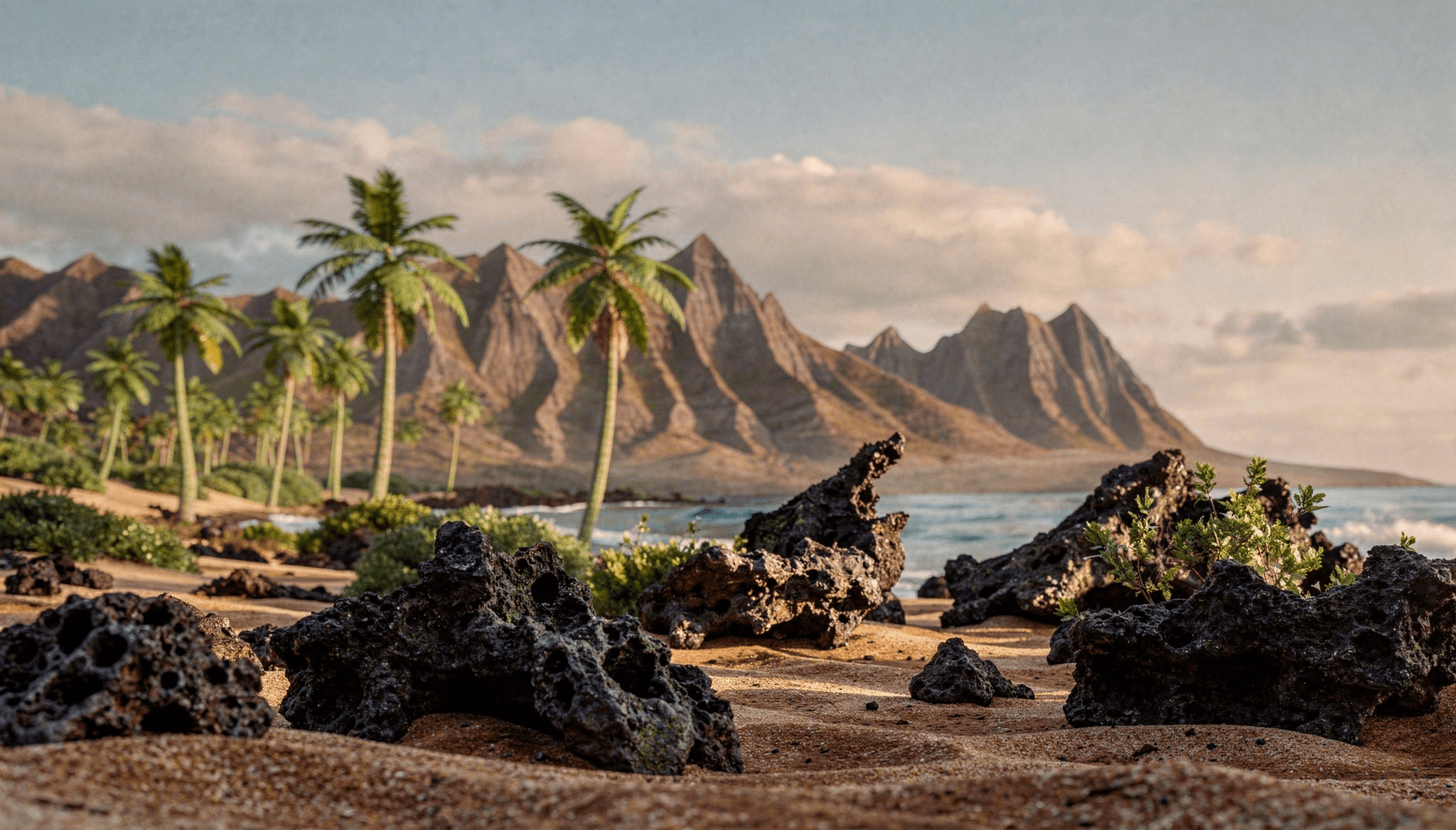 Tropical coastal landscape
