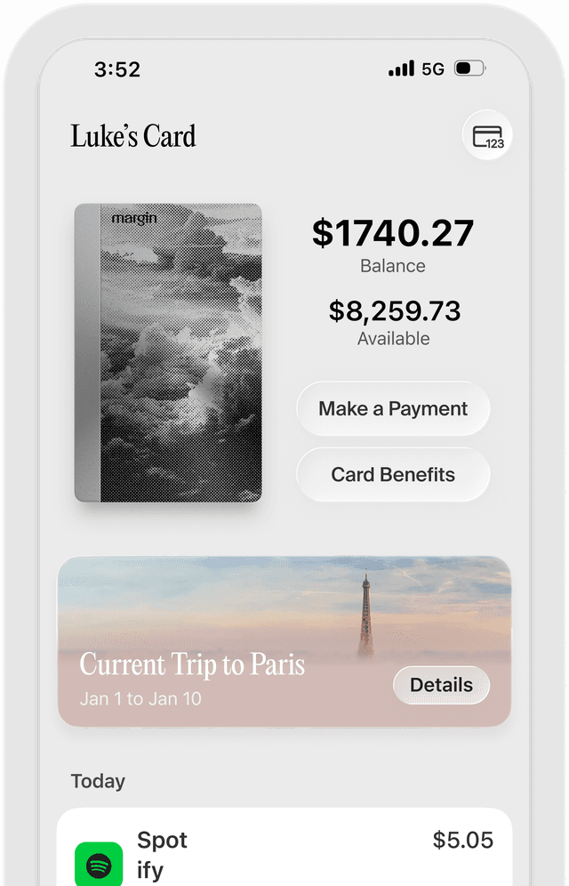 Margin app phone preview